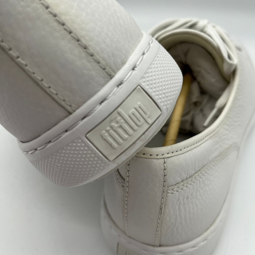 FitFlop Christone Toe-Cap Urban White Leather Sneakers Mens US 13 Q98-194-120 - Picture 5 of 10